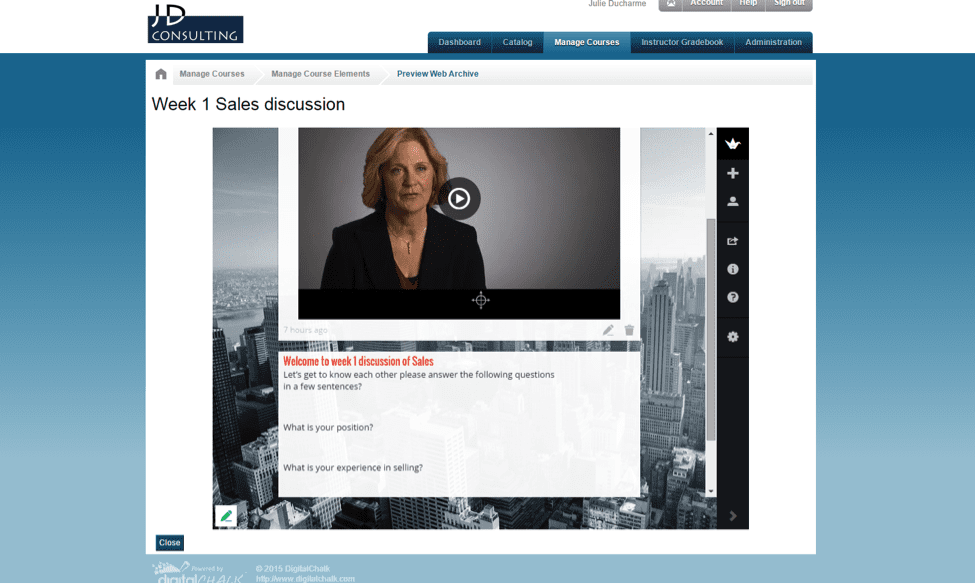 DigitalChalk: Creating Interactive Discussion in DigitalChalk or Any Online Platform