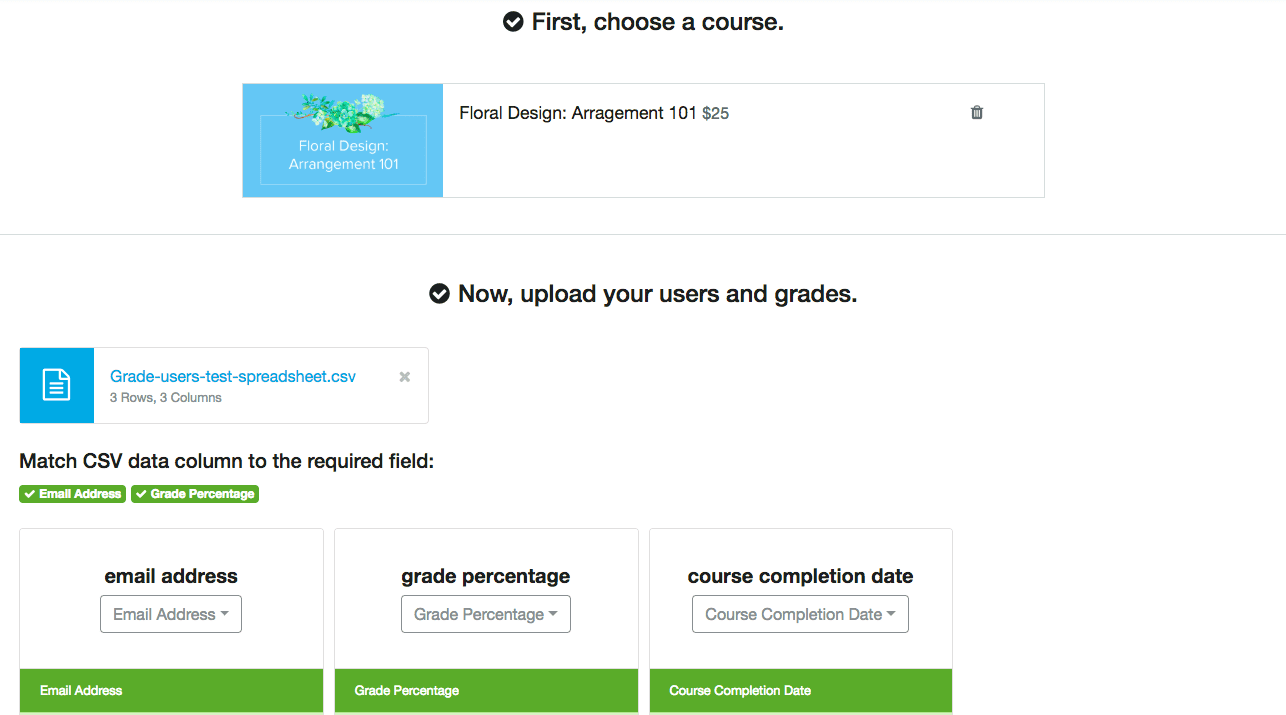 DigitalChalk: Grade Multiple Users Uploaded Screen