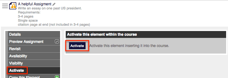 DigitalChalk: How to Activate Your Course Elements