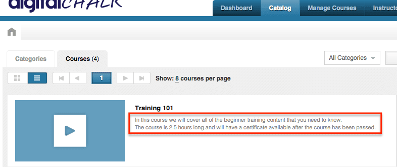 DigitalChalk: Quick Tip - Adding a Course Description