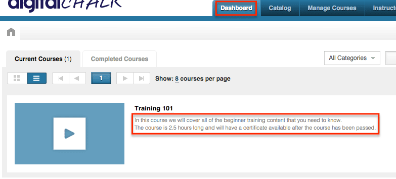 DigitalChalk: Quick Tip - Adding a Course Description