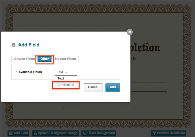 DigitalChalk: Enhanced Feature Create Custom Certificate Numbers