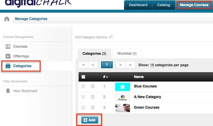 DigitalChalk: Organize Your Courses Using Categories