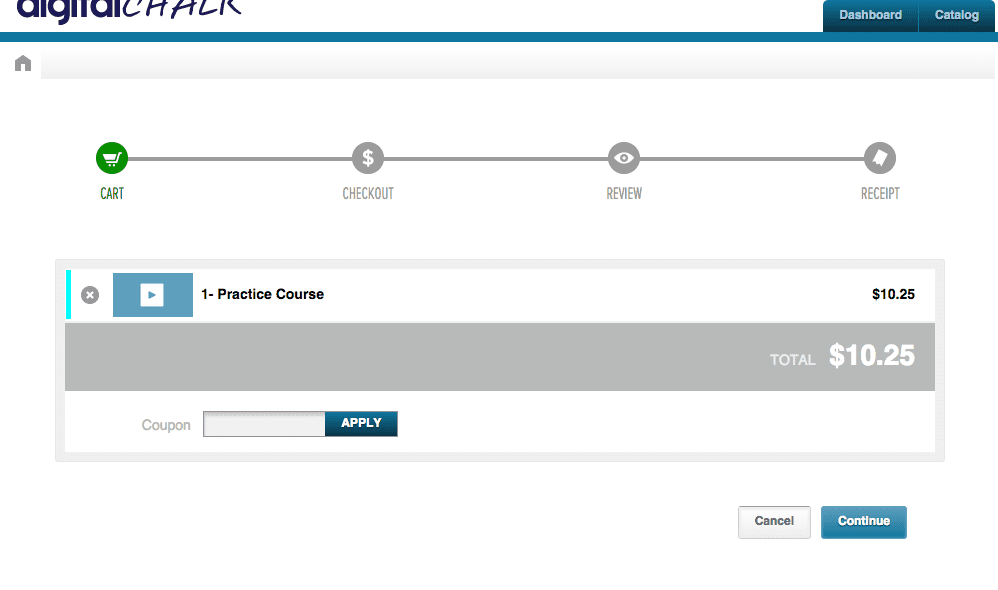 DigitalChalk: Student Checkout Process