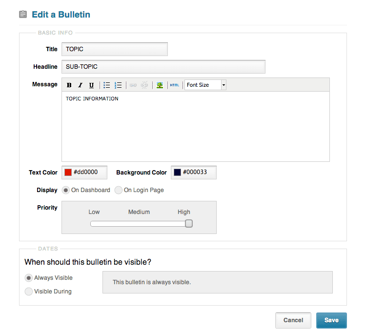 DigitalChalk: What are bulletins?