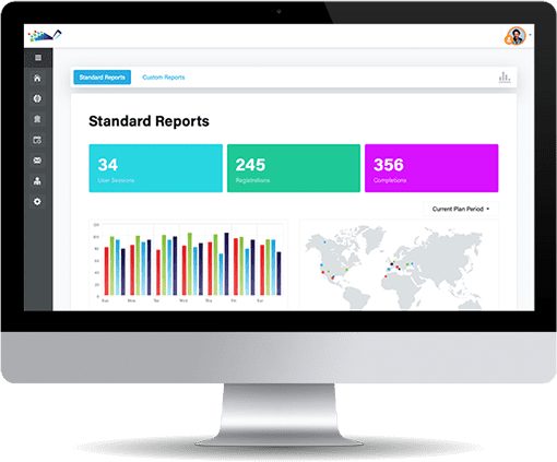 Screenshot of DigitalChalk's Reports Dashboard